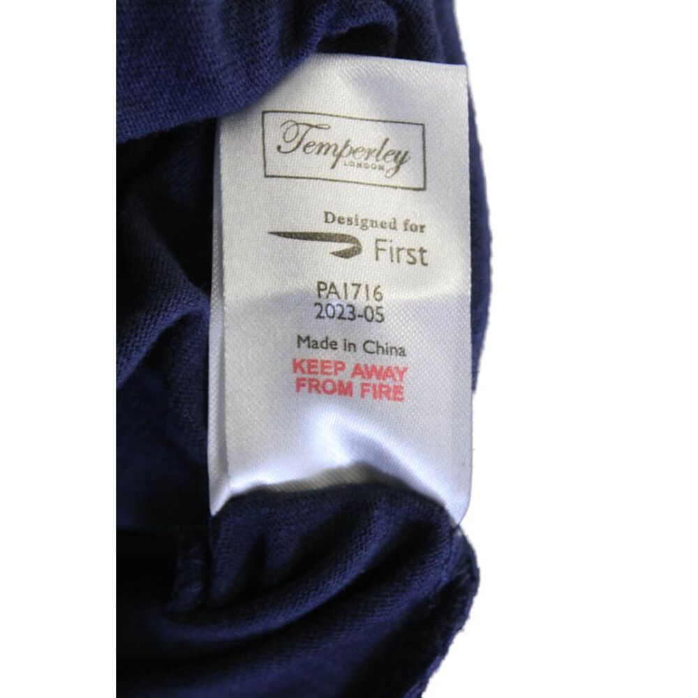 Temperley London Mens LOng Sleeve Scoop Neck Classic Tee Shirt Navy Size Large - Picture 6 of 6